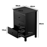 Martinique Modern Bedside Table with Three Drawers | Hampton Style Bedside Table and Storage Drawers | 2 Colours