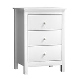 Martinique Modern Bedside Table with Three Drawers | Hampton Style Bedside Table and Storage Drawers | 2 Colours