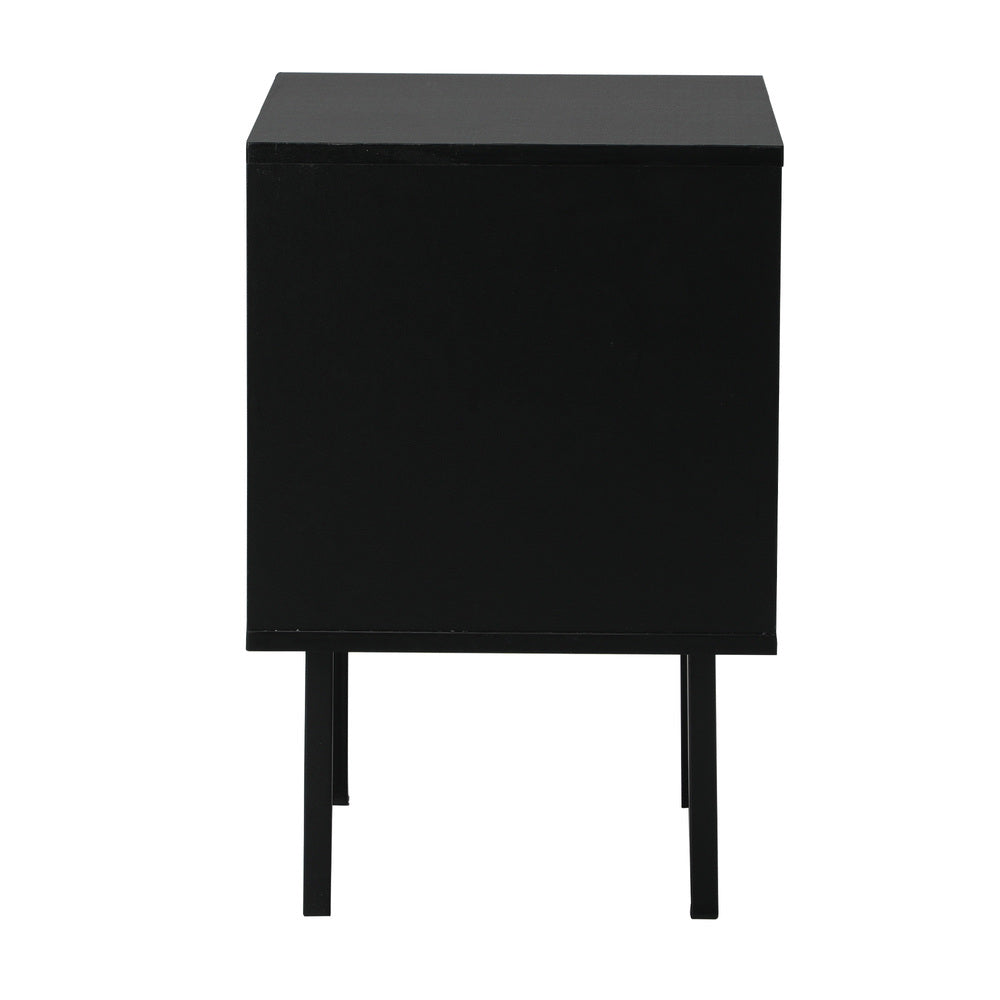 Barbados Modern Bedside Table with Fluted Glass Door | Hampton Style Bedside Table and Storage Drawers | 3 Colours