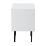 Barbados Modern Bedside Table Fluted Glass Door | Hampton Style Bedside Table and Storage Drawers