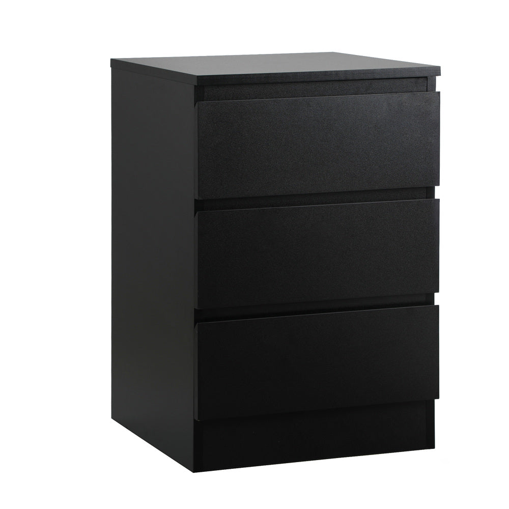 Santori Modern Fingerpull Bedside Table | 3 Draw Ample Storage Bedside Cabinet