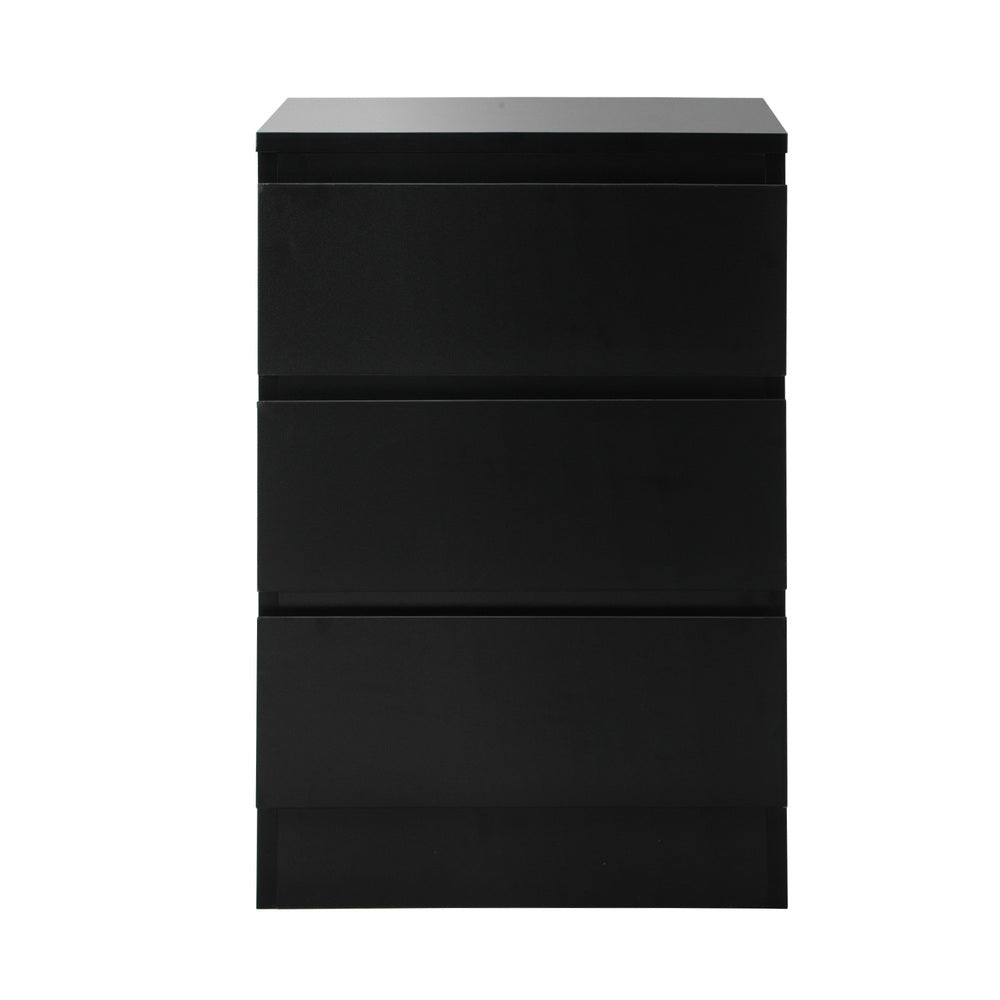 Santori Modern Fingerpull Bedside Table | 3 Draw Ample Storage Bedside Cabinet