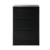 Santori Modern Fingerpull Bedside Table | 3 Draw Ample Storage Bedside Cabinet