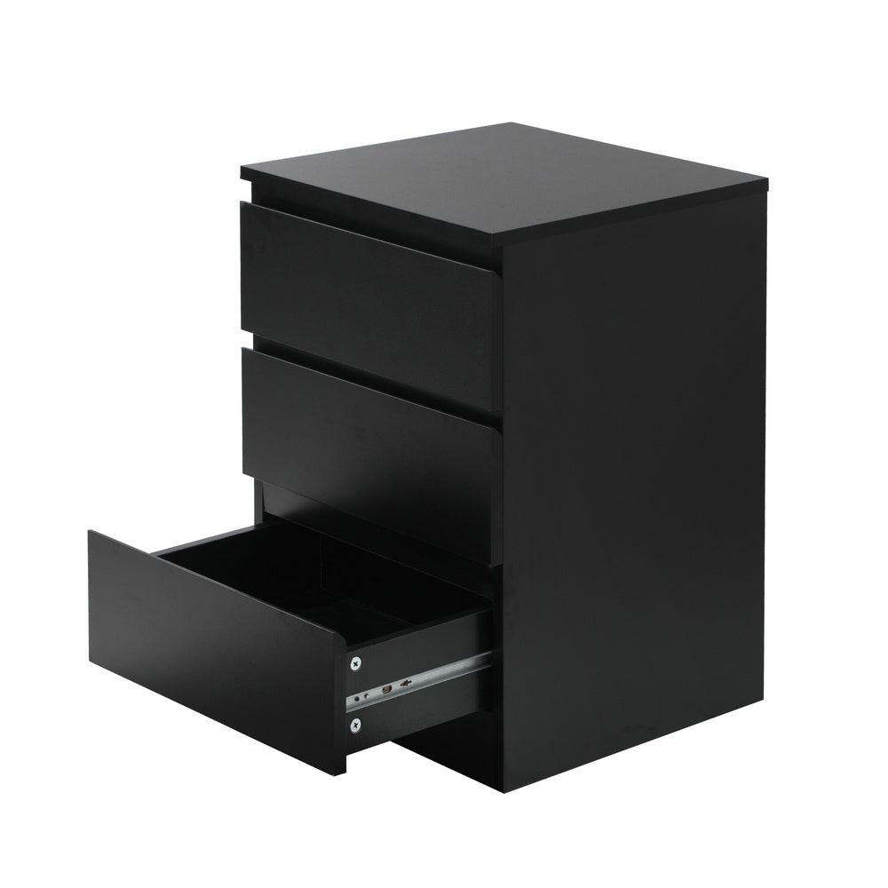 Santori Modern Fingerpull Bedside Table | 3 Draw Ample Storage Bedside Cabinet