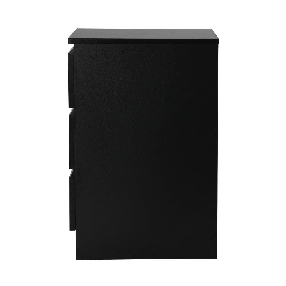 Santori Modern Fingerpull Bedside Table | 3 Draw Ample Storage Bedside Cabinet