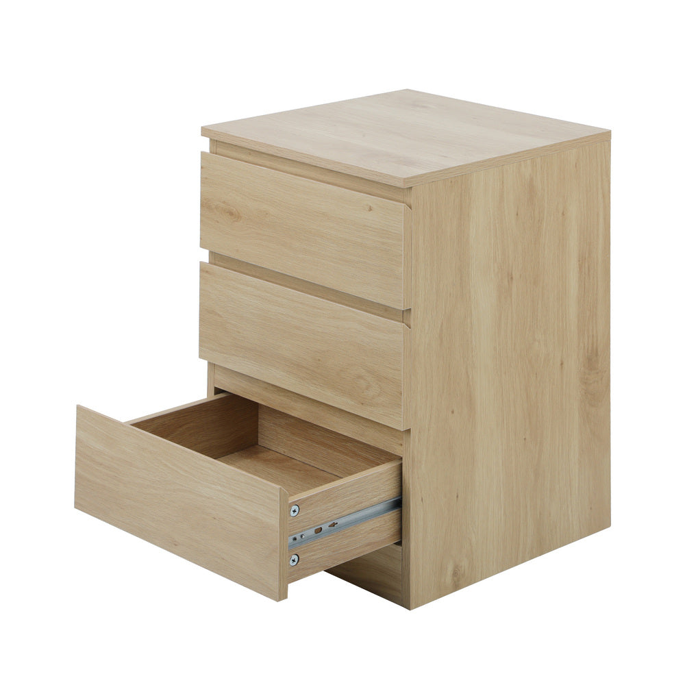 Santori Modern Fingerpull Bedside Table | 3 Draw Ample Storage Bedside Cabinet