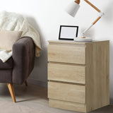 Santori Modern Fingerpull Bedside Table | 3 Draw Ample Storage Bedside Cabinet