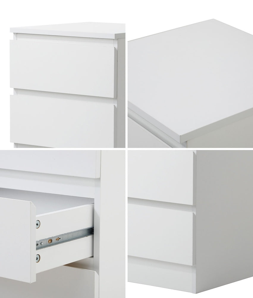 Santori Modern Fingerpull Bedside Table | 3 Draw Ample Storage Bedside Cabinet