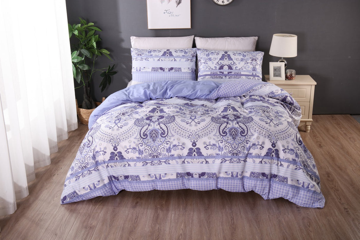 Ramesses 2000TC Printed Bamboo Quilt Cover Set | Cooling Hypo-Allergenic Breathable Duvet Cover