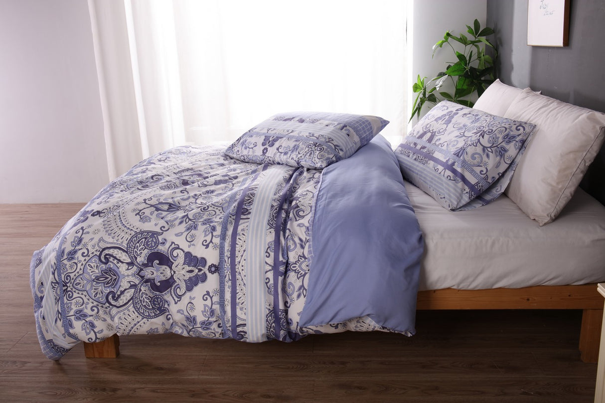 Ramesses 2000TC Printed Bamboo Quilt Cover Set | Cooling Hypo-Allergenic Breathable Duvet Cover