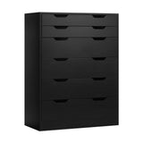 Parisi Bedroom 6 Chest of Drawers Tallboy Cabinet | Gap Handle Pull Modern Tallboy Storage Cabinet in 3 Colours