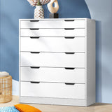 Parisi Bedroom 6 Chest of Drawers Tallboy Cabinet | Gap Handle Pull Modern Tallboy Storage Cabinet in 3 Colours