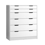 Parisi Bedroom 6 Chest of Drawers Tallboy Cabinet | Gap Handle Pull Modern Tallboy Storage Cabinet in 3 Colours