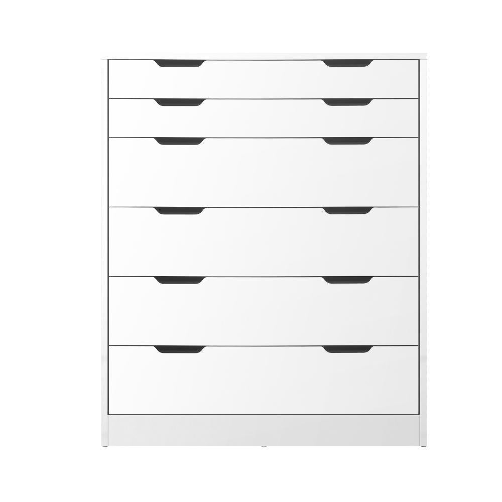 Parisi Bedroom 6 Chest of Drawers Tallboy Cabinet | Gap Handle Pull Modern Tallboy Storage Cabinet in 3 Colours