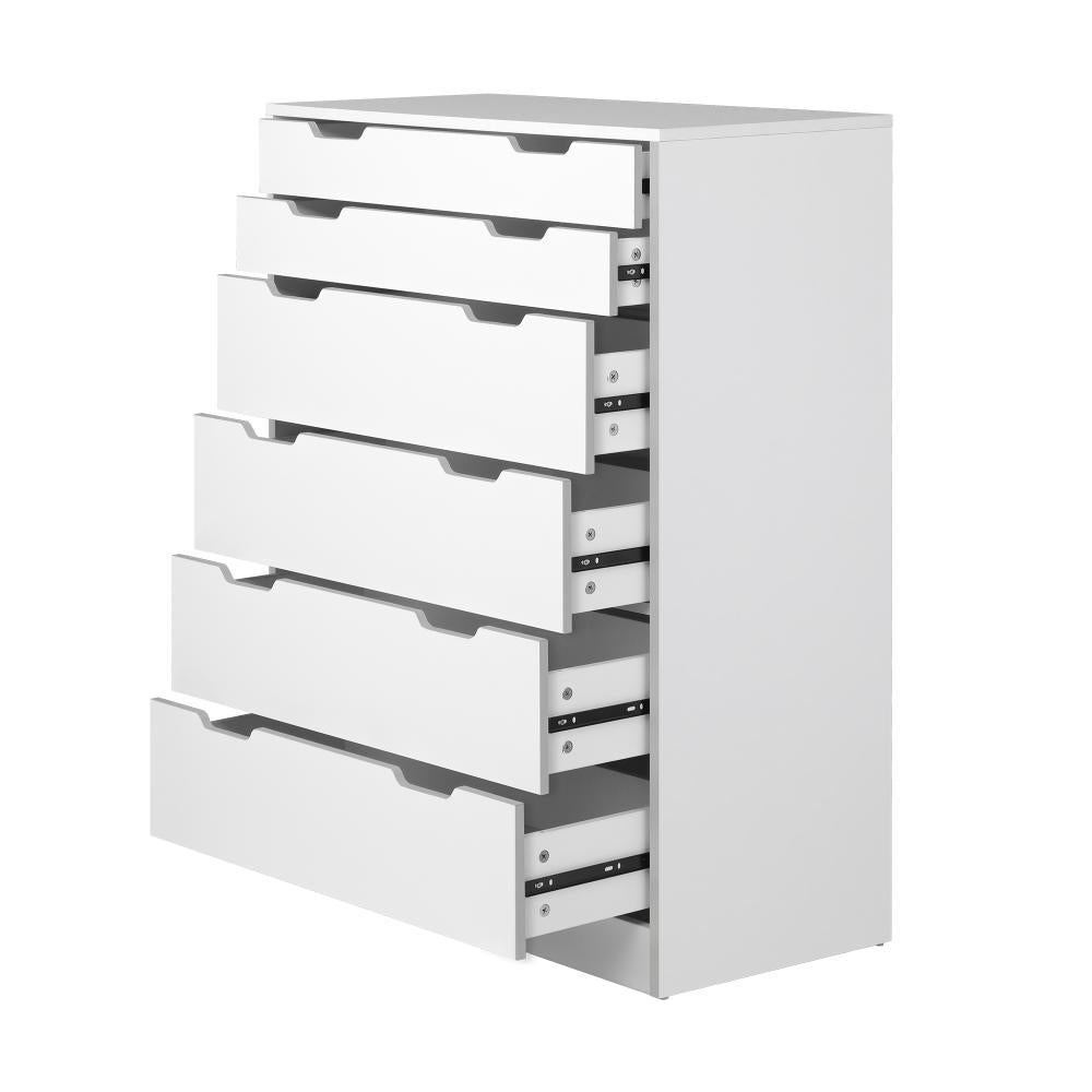 Parisi Bedroom 6 Chest of Drawers Tallboy Cabinet | Gap Handle Pull Modern Tallboy Storage Cabinet in 3 Colours