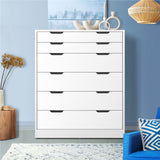 Parisi Bedroom 6 Chest of Drawers Tallboy Cabinet | Gap Handle Pull Modern Tallboy Storage Cabinet in 3 Colours