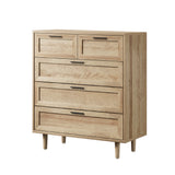 Essenza Mila 5 Draw Modern Dresser Tallboy | 5 Draw Chest Of Drawers Wooden Storage Unit | 2 Colours