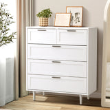 Essenza Mila 5 Draw Modern Dresser Tallboy | 5 Draw Chest Of Drawers Wooden Storage Unit | 2 Colours