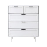 Essenza Mila 5 Draw Modern Dresser Tallboy | 5 Draw Chest Of Drawers Wooden Storage Unit | 2 Colours