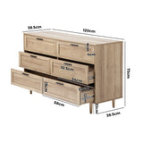 Essenza Mila 6 Draw Modern Dresser Tallboy | 6 Draw Chest Of Drawers Wooden Storage Unit | 2 Colours