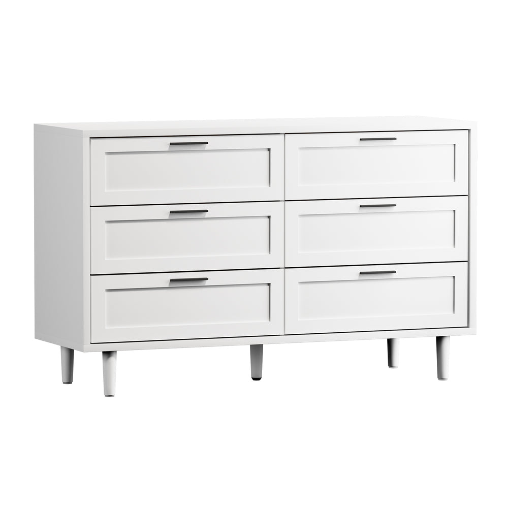 Essenza Mila 6 Draw Modern Dresser Tallboy | 6 Draw Chest Of Drawers Wooden Storage Unit | 2 Colours