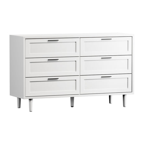 Essenza Mila 6 Draw Modern Dresser Tallboy | 6 Draw Chest Of Drawers Wooden Storage Unit