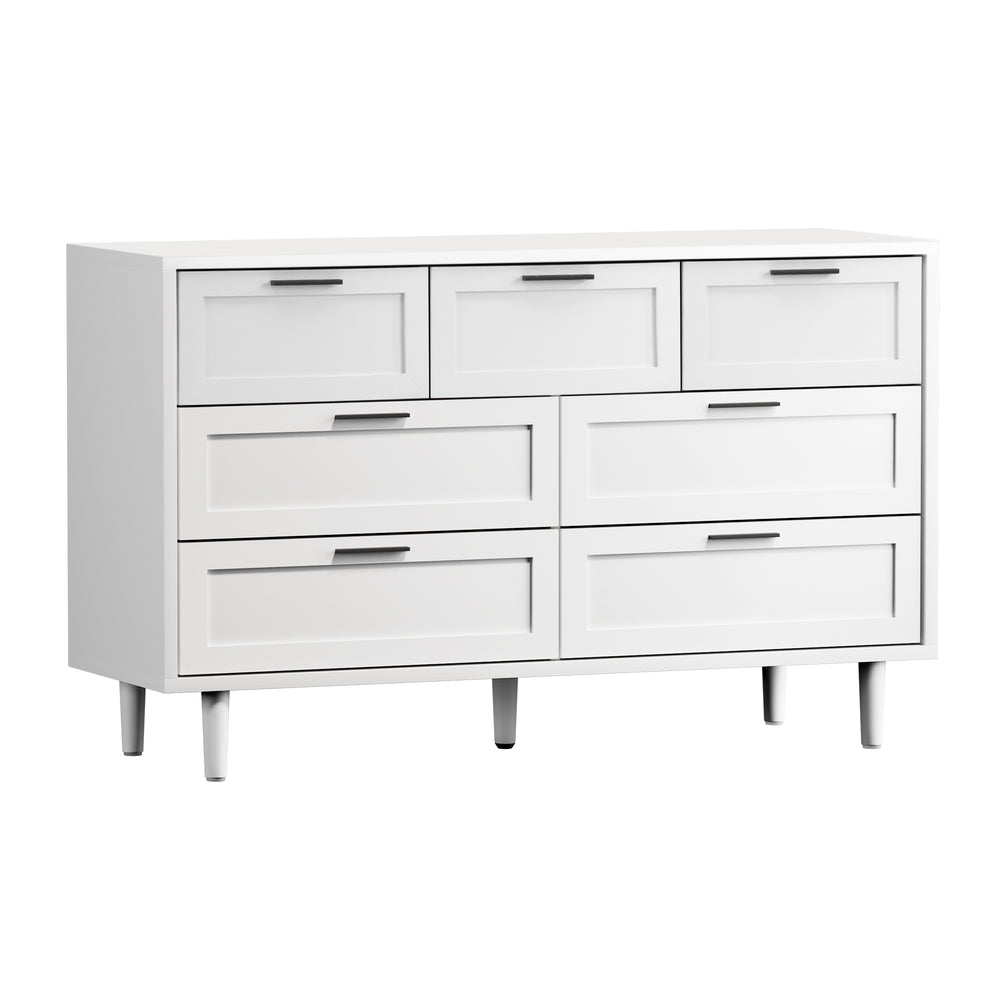 Essenza Mila 7 Draw Modern Dresser Tallboy | 7 Draw Chest Of Drawers Wooden Storage Unit