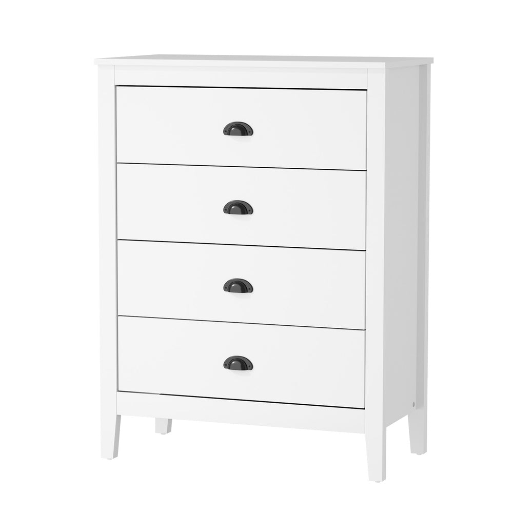 Sannero Hampton Style Chest Of Drawers Storage Unit | Traditional White Storage Dresser Tallboy