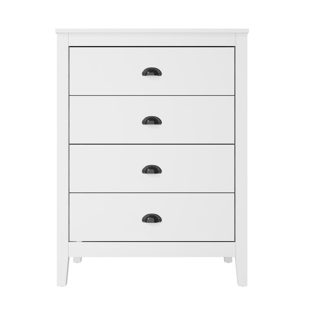 Sannero Hampton Style Chest Of Drawers Storage Unit | Traditional White Storage Dresser Tallboy