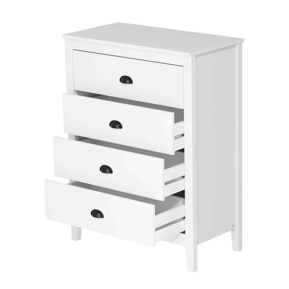 Sannero Hampton Style Chest Of Drawers Storage Unit | Traditional White Storage Dresser Tallboy