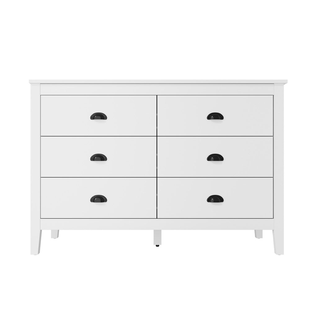 Sannero Hampton Style Chest Of Drawers Storage Unit | Traditional White Storage Dresser Tallboy