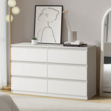 Centrum Luxe Modern 6 Chest Of Drawers Storage Cabinet | Elegant Wooden Fingerpull Storage Unit | 2 Colours