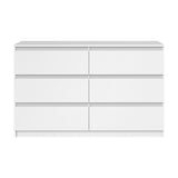 Centrum Luxe Modern 6 Chest Of Drawers Storage Cabinet | Elegant Wooden Fingerpull Storage Unit | 2 Colours