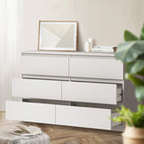 Centrum Luxe Modern 6 Chest Of Drawers Storage Cabinet | Elegant Wooden Fingerpull Storage Unit | 2 Colours