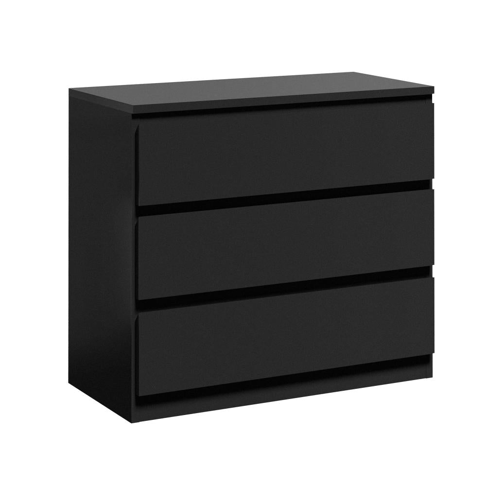 Santori Nero Modern Chest Of Drawers Storage Cabinet | Elegant Black Wooden Tallboys in 3 or 6 Drawer Option