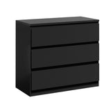 Santori Nero Modern Chest Of Drawers Storage Cabinet | Elegant Black Wooden Tallboys in 3 or 6 Drawer Option