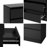 Santori Nero Modern Chest Of Drawers Storage Cabinet | Elegant Black Wooden Tallboys in 3 or 6 Drawer Option