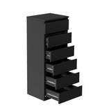 Santori Nero Modern Chest Of Drawers Storage Cabinet | Elegant Black Wooden Tallboys in 3 or 6 Drawer Option