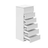 Santori Blanco Modern Chest Of Drawers Storage Cabinet | Elegant White Wooden Tallboys in 3 or 6 Drawer Option