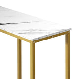 Romana Marble Effect Top Console Table | White and Gold Hallway Entry Table