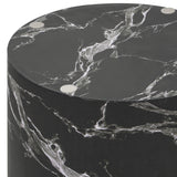 Petrus Marble Effect Round Coffee Table Set | Set of Two Marble Style Round Tables