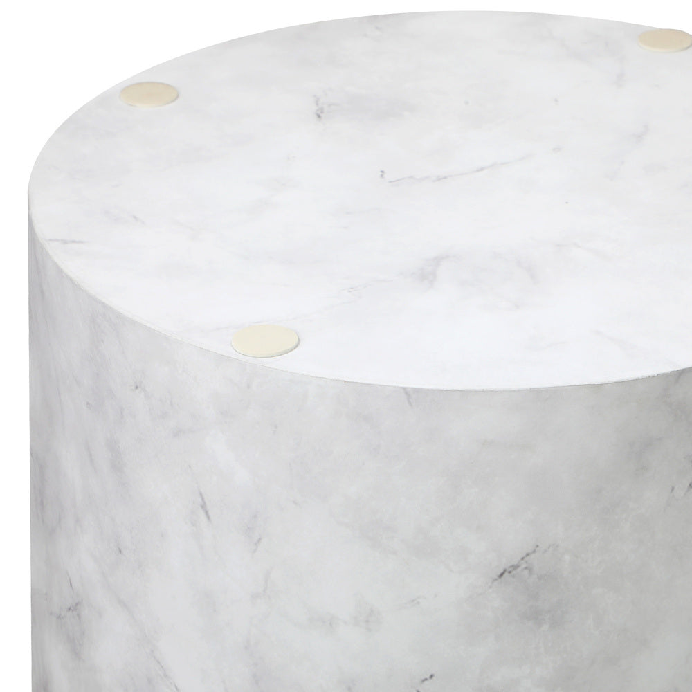 Petrus Marble Effect Round Coffee Table Set | Set of Two Marble Style Round Tables