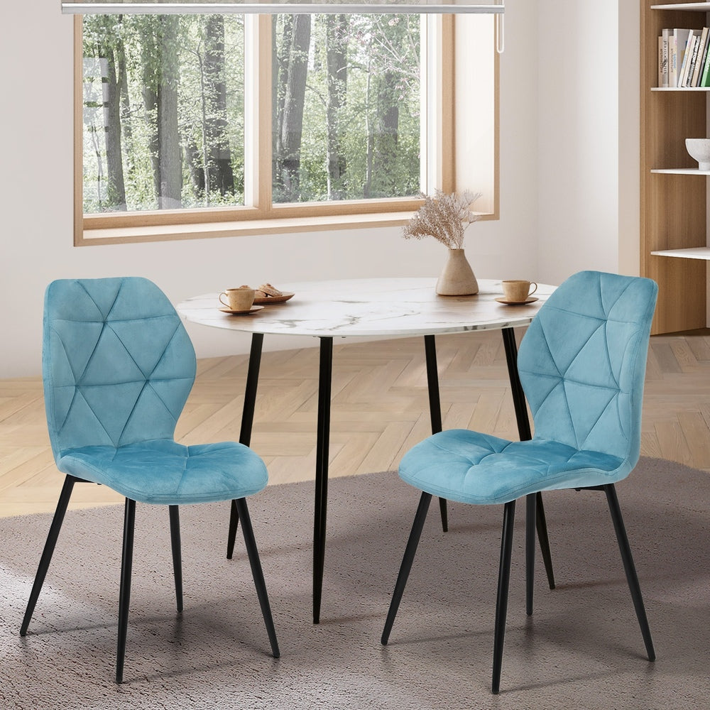 Set of Two Valore Plush Velvet Fabric Dining Chairs | Premium Velvet Fabric Dining Chair Set