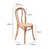 Set of Two Maruzzi Vintage Wooden Rattan Arched Dining Chairs | Stylish Retro Wooden Kitchen Dining Chairs | 3 Colours