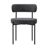 Set of Two Juniper Retro Round Boucle Dining Chairs | Sleek Modern Curved Boucle Fabric Dining Chair Set