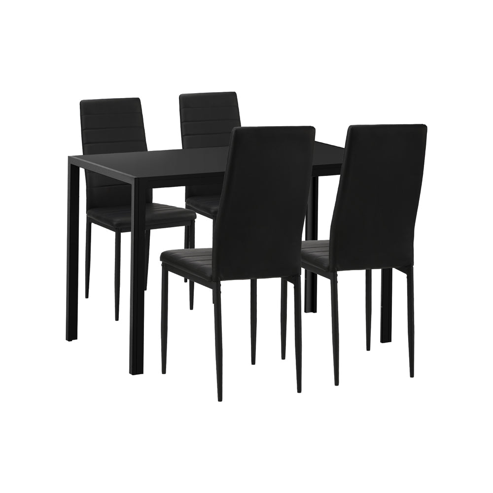 Girona 5 or 7 Piece Slimline Hi Back Dining Set | Premium PU Leather Dining Chairs and 120cm Table Set