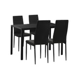 Girona 5 or 7 Piece Slimline Hi Back Dining Set | Premium PU Leather Dining Chairs and 120cm Table Set