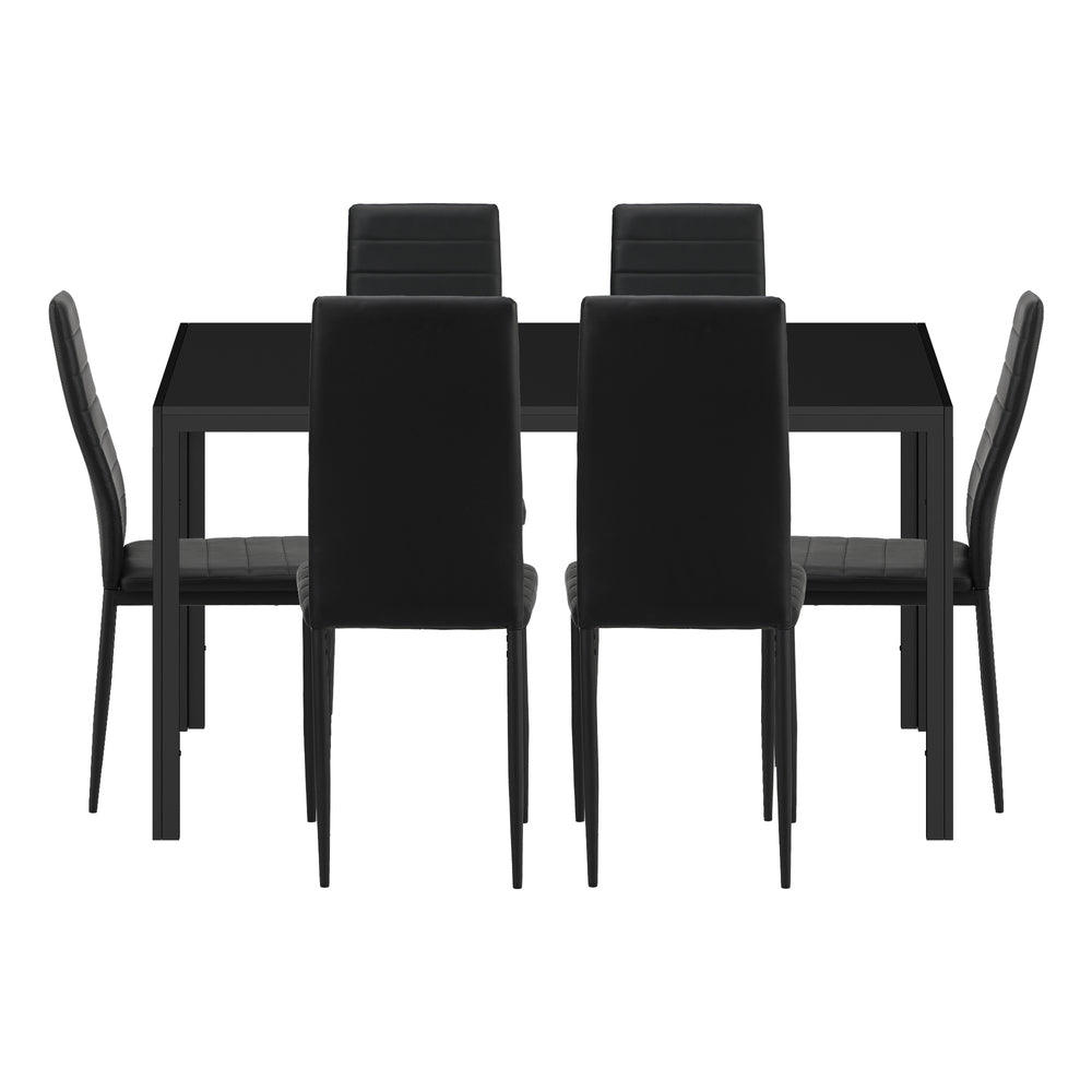 Girona 5 or 7 Piece Slimline Hi Back Dining Set | Premium PU Leather Dining Chairs and 120cm Table Set