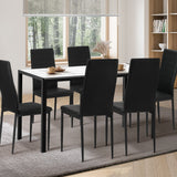 Girona 5 or 7 Piece Slimline Hi Back Dining Set | Premium PU Leather Dining Chairs and 120cm Table Set