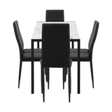 Girona 5 or 7 Piece Slimline Hi Back Dining Set | Premium PU Leather Dining Chairs and 120cm Table Set